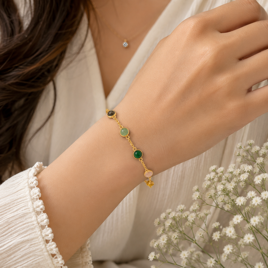 Metal Dhan Yog Women Bracelet (Gold Plated)+ Free Gangajal And Digital Naam Jap Counte