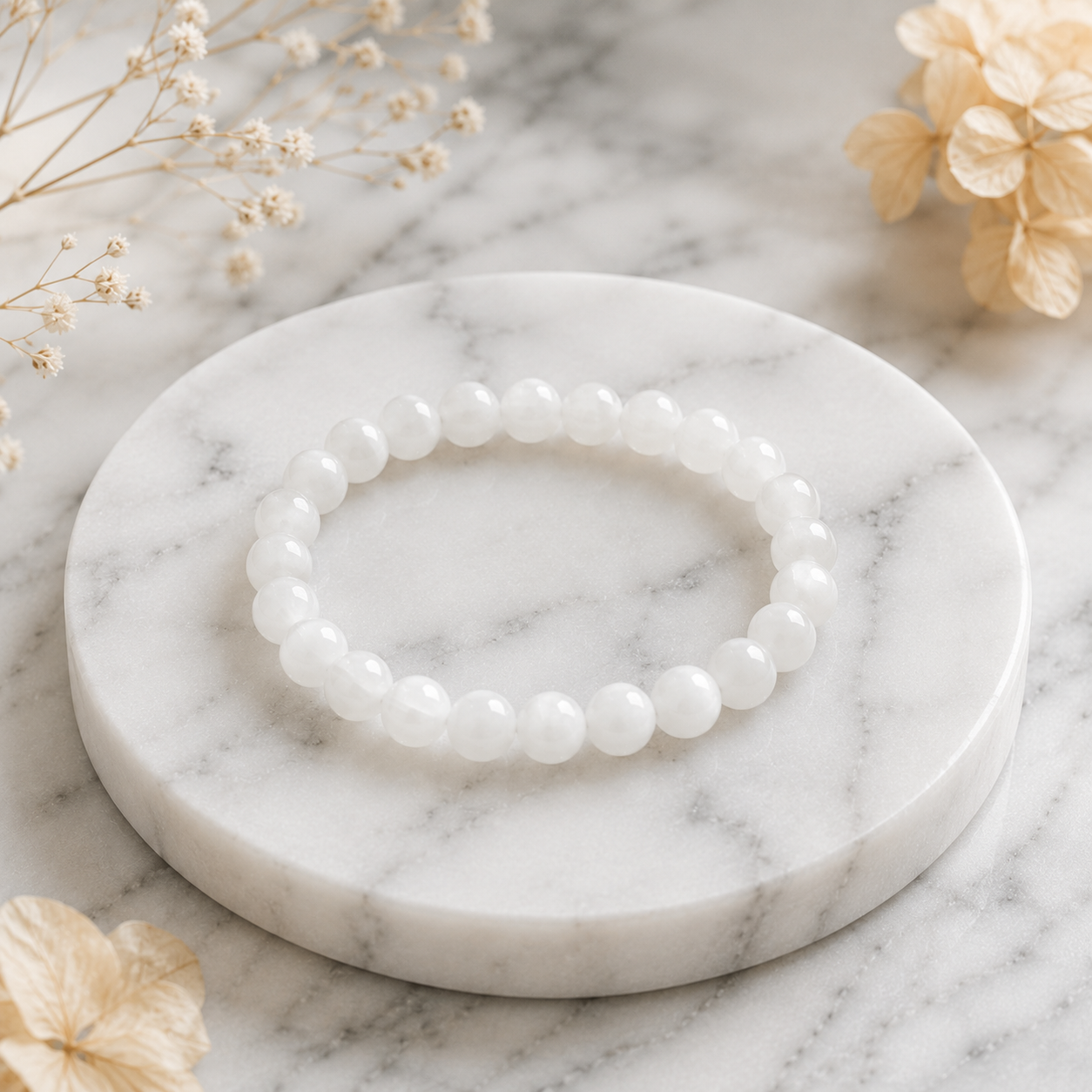 Selenite Bracelet + Free Gangajal And Digital Naam Jap Counter