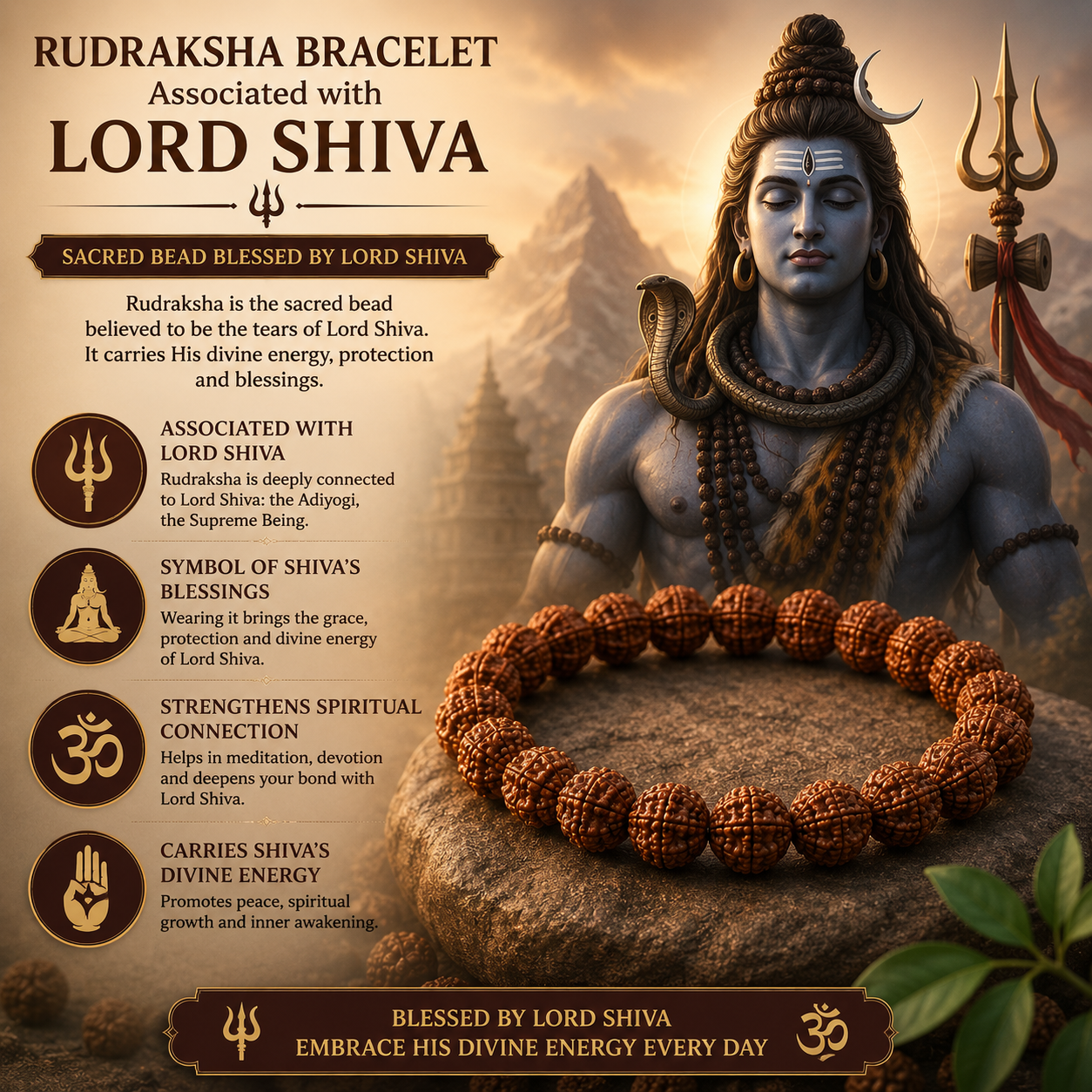 5 Mukhi Rudraksha Bracelet