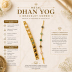 Metal Dhanyog Couple Combo Bracelet | Gold Plated | Premium Couple Bracelet