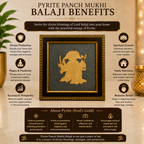 Panchmukhi Hanuman Ji Pyrite Frame | Vastu Wall Decor for Protection & Positive Energy