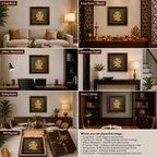 Panchmukhi Hanuman Ji Pyrite Frame | Vastu Wall Decor for Protection & Positive Energy