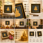 Maa Lakshmi Ji Pyrite Frame | Premium Vastu Wall Decor for Wealth & Prosperity
