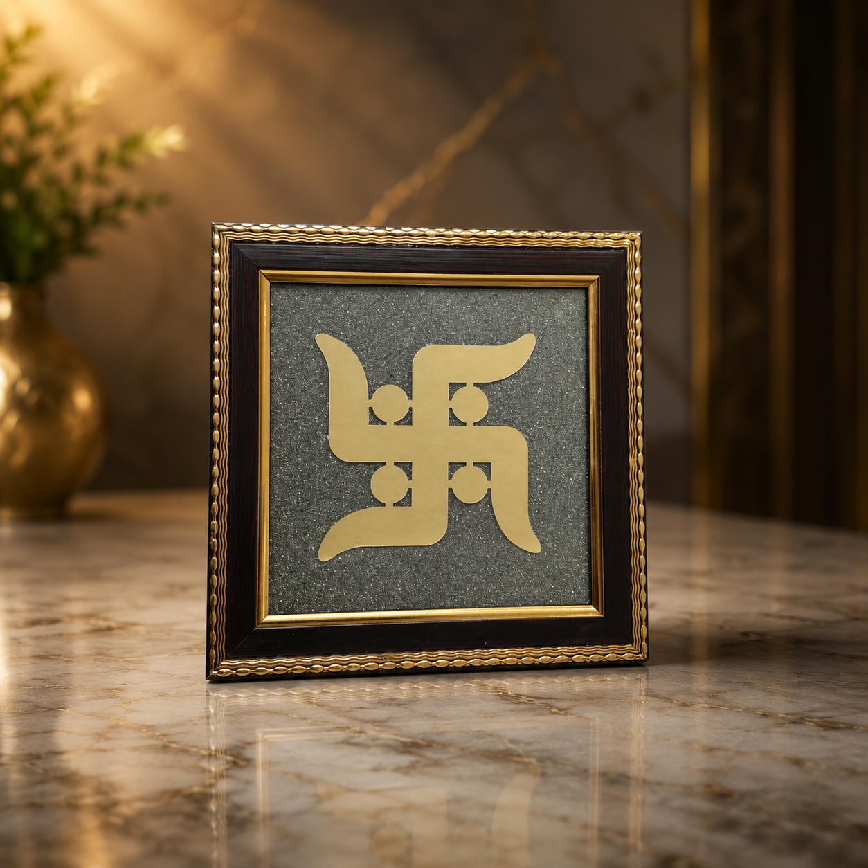 Swastik Pyrite Frame | Premium Vastu Wall Decor for Home