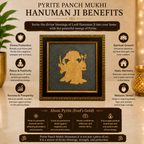 Panchmukhi Hanuman Ji Pyrite Frame | Vastu Wall Decor for Protection & Positive Energy