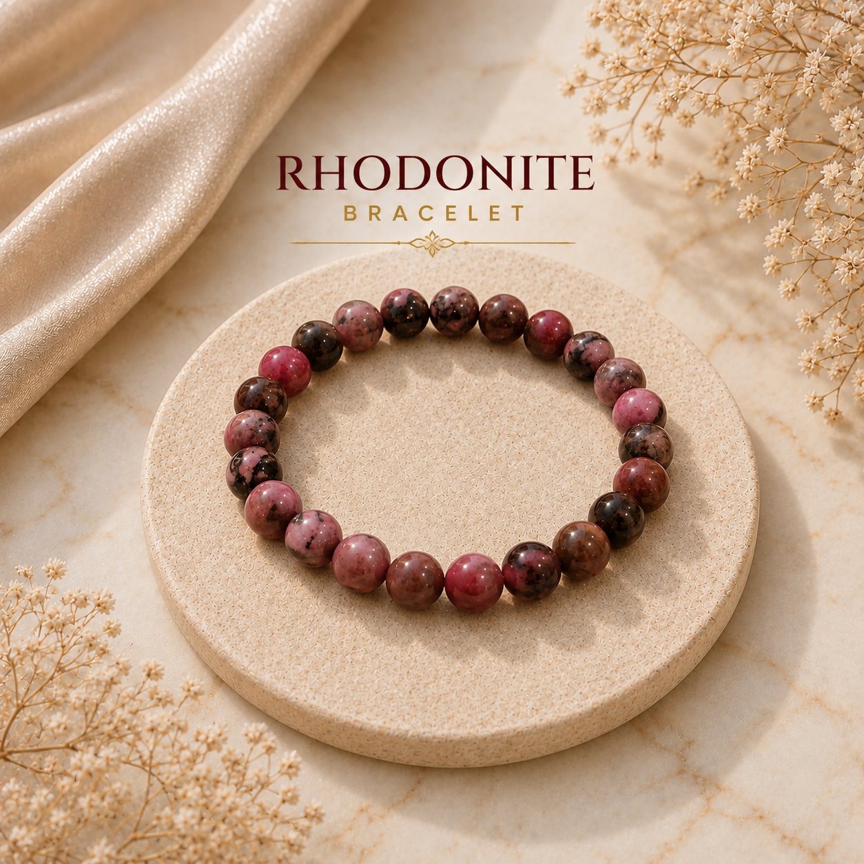 Rhodonite Bracelet  + Free Gangajal And Digital Naam Jap Counter