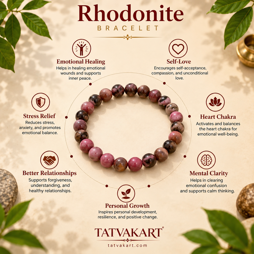 Rhodonite Bracelet  + Free Gangajal And Digital Naam Jap Counter