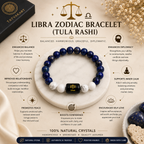 Libra Zodiac Bracelet (तुला राशि) | Natural Lapis Lazuli & Howlite Crystal Bracelet