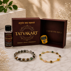Metal Dhanyog Couple Combo Bracelet | Silver Plated & Gold Plated | For Couple