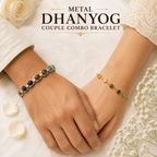 Metal Dhanyog Couple Combo Bracelet | Silver Plated & Gold Plated | For Couple