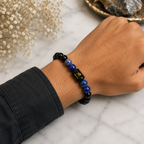 Sagittarius Zodiac Bracelet (धनु राशि) | Natural Black Onyx & Lapis Lazuli Crystal Bracelet