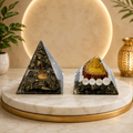 Pyrite Pyramid & Shree Yantra Pyramid Combo for Home, Office & Vastu | Tatvakart
