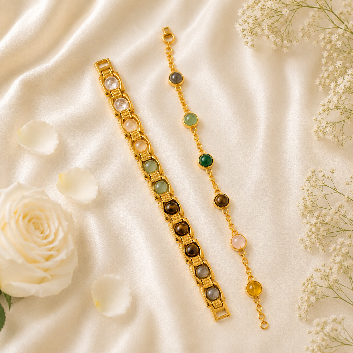Metal Dhanyog Couple Combo Bracelet | Gold Plated | Premium Couple Bracelet