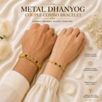 Metal Dhanyog Couple Combo Bracelet | Gold Plated | Premium Couple Bracelet