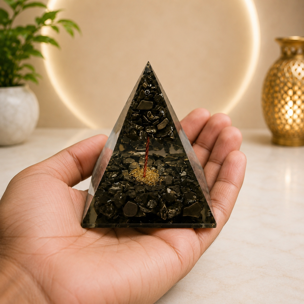 Pyrite Energy Pyramid | Natural Crystal Pyramid for Home & Workspace
