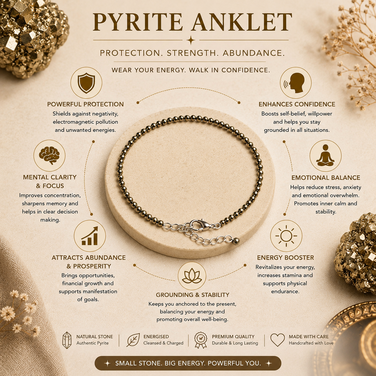 RAW PYRITE ANKLET