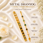 Metal Dhanyog Couple Combo Bracelet | Gold Plated | Premium Couple Bracelet