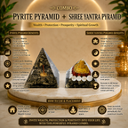 Pyrite Pyramid & Shree Yantra Pyramid Combo for Home, Office & Vastu | Tatvakart